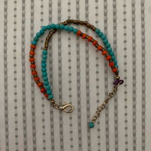 Turquoise/orange beaded bracelet